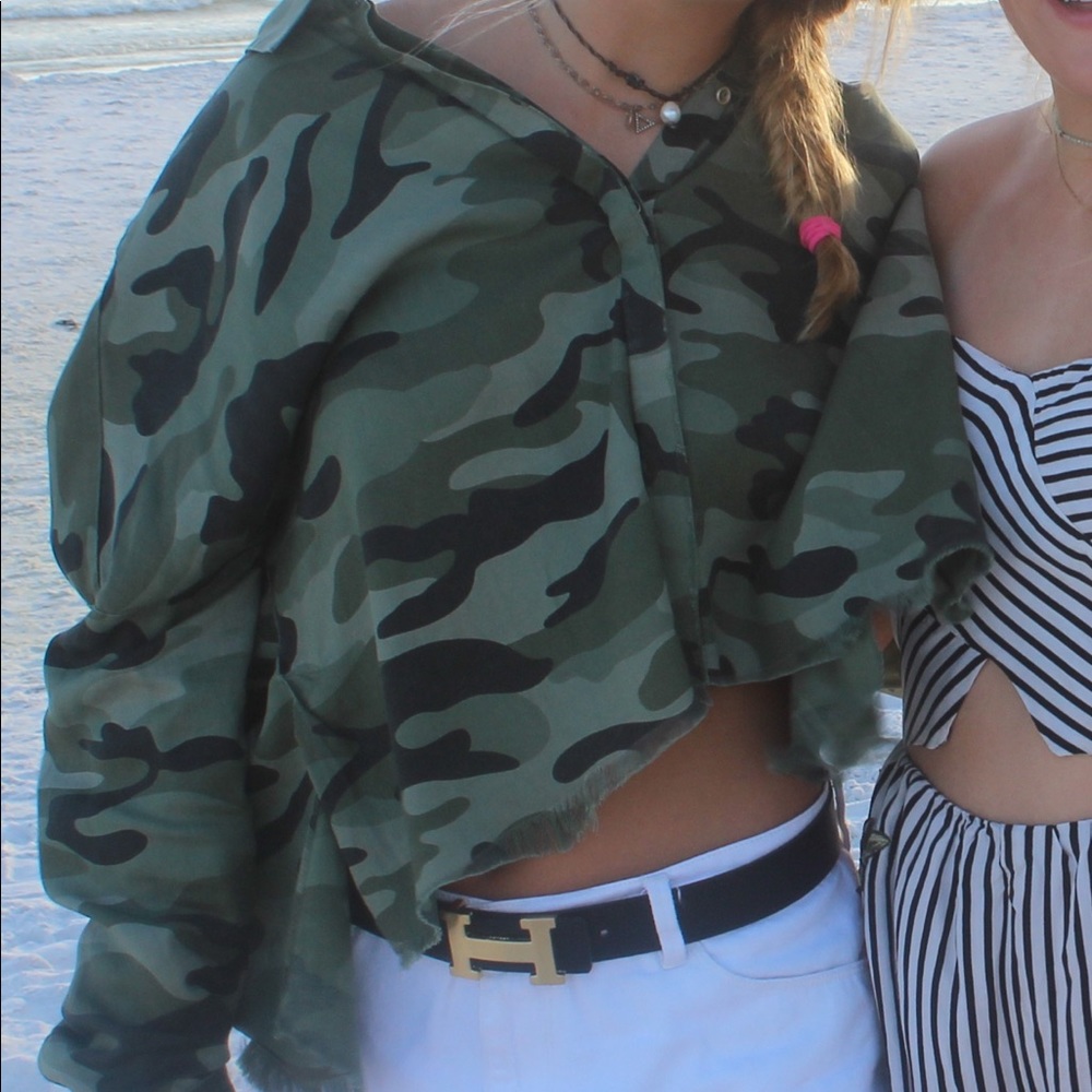 zara camo longsleeve top